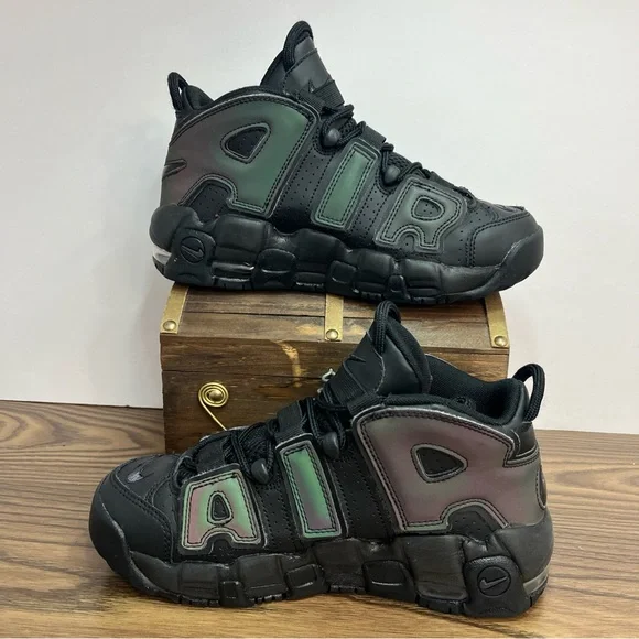 Nike Air More Uptempo GS Size 4.5Y Women’s 6 'Reflective' Sneakers 922845-001 - Picture 4 of 12